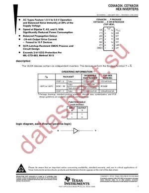 CD74AC04E datasheet  